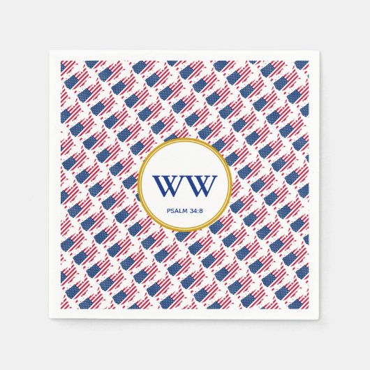 Serviette En Papier Célébration du drapeau américain Anniversaire Fête (Devant)