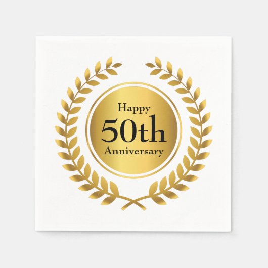 Serviette En Papier Célébration du Golden Anniversaire (Devant)