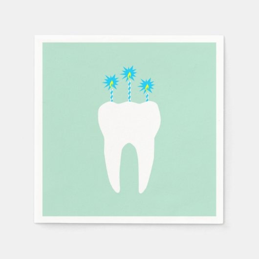 Serviette En Papier Célébration d'une dent aux bougies (Devant)