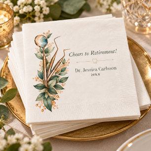 Serviette En Papier Célébration élégante de retraite d'un dentiste bot