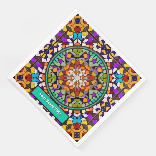 Serviette En Papier Celebration Mosaic Motif - Ajouter un événement à (Coin)