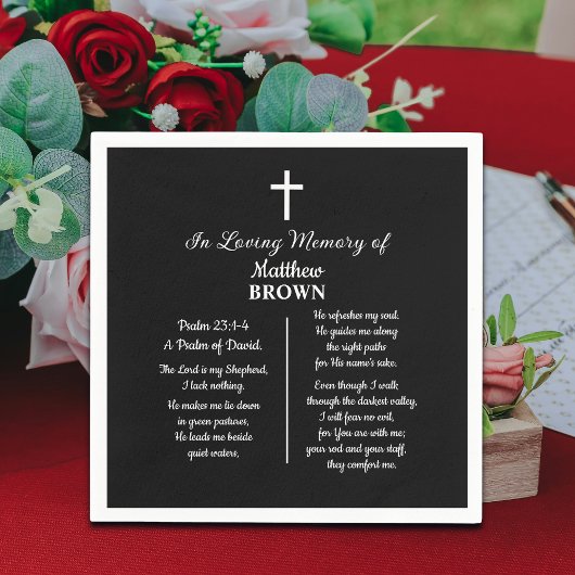 Serviette En Papier Celebration Of Life Bible Verse Funeral