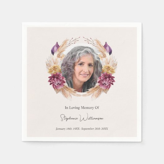 Serviette En Papier Celebration of Life Fall Floral Wreath (Devant)