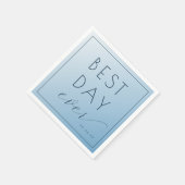 Serviette En Papier Célébration Typographique Bleue Joyeuse (Coin)