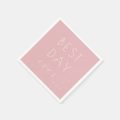 Serviette En Papier Célébration Typographique Rose Joyeuse (Coin)