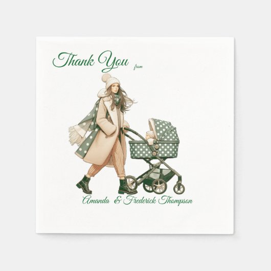 Serviette En Papier Célébrations d'hiver dans la neige, avec Kittens (Devant)