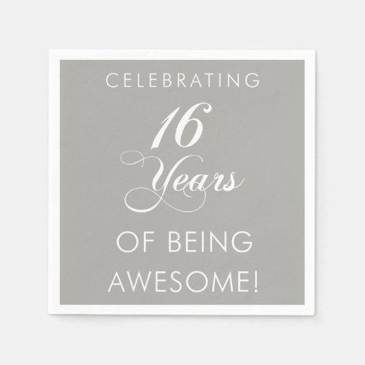 Serviette En Papier Célébrer 16 Ans D'Être Une Fête Magnifique (Devant)