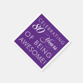 Serviette En Papier Célébrer 80 Ans D'Être Super (COULEUR) (Coin)