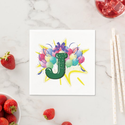 Serviette En Papier Célébrer la lettre J papier serviettes (En situation)