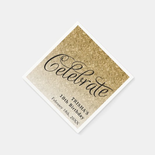 Serviette En Papier Célébrer la Parties scintillant d'or personnalisée (Coin)