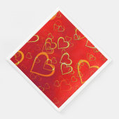 Serviette En Papier Célébrer l'amour Coeurs rouges (Coin)