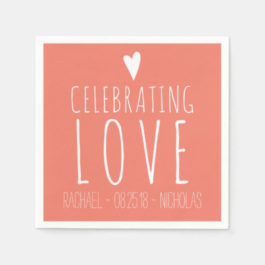 Serviette En Papier Célébrer l'amour | MARIAGE (Devant)