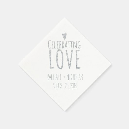 Serviette En Papier Célébrer l'amour | MARIAGE (Coin)