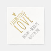 Serviette En Papier Célébrer l'amour | MARIAGE (Devant)