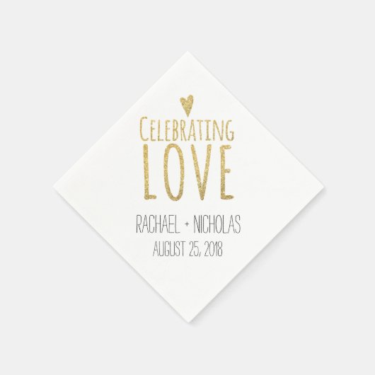 Serviette En Papier Célébrer l'amour | MARIAGE (Coin)