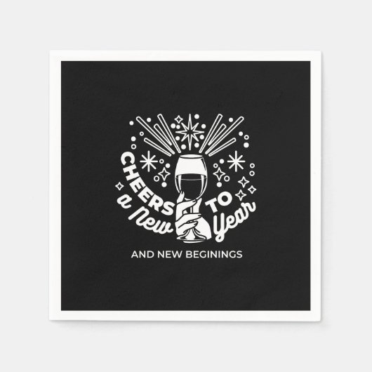 Serviette En Papier Célébrer les nouveaux débuts Vin Verre Illustratio (Devant)