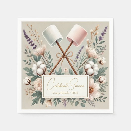 Serviette En Papier Célébrer S'more Rustic Camp Bride Party (Devant)