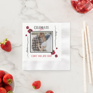 Serviette En Papier Célébrez le pavot rouge Love avec votre photo