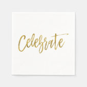 Serviette En Papier Célébrez les serviettes à huile d'or (Devant)