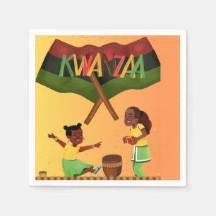 Serviette En Papier "Célébrons l'unité : une joyeuse réunion de Kwanza