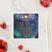 Serviette En Papier Céleste à la lune et serviettes arrière (En situation)