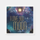 Serviette En Papier Céleste à la lune et serviettes arrière (Devant)