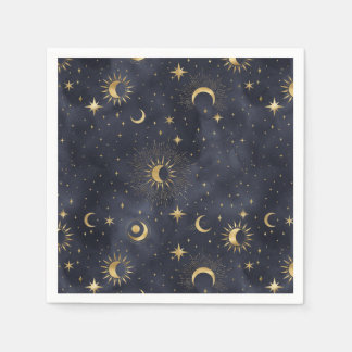 Serviette En Papier Céleste, abstrait ciel nocturne serviettes