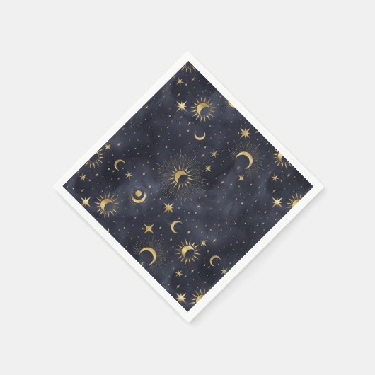 Serviette En Papier Céleste, abstrait ciel nocturne serviettes (Coin)