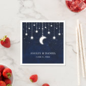 Serviette En Papier Céleste Blue Sky Moon Étoiles Mariage (En situation)