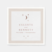 Serviette En Papier CELESTE Boho Moon & Stars Mariage en terre cuite (Devant)