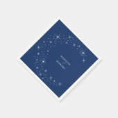 Serviette En Papier Céleste Elegant Lune Marine Mariage bleu Napkin (Coin)