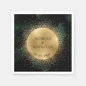 Serviette En Papier Céleste Emerald Gold Moon Mariage serviettes (Devant)