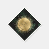 Serviette En Papier Céleste Emerald Gold Moon Mariage serviettes (Coin)