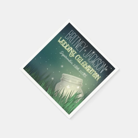 Serviette En Papier Céleste Mason Jar Firefly Mariage serviettes (Coin)