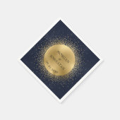 Serviette En Papier Céleste Midnight Blue Gold Moon Mariage serviettes (Coin)