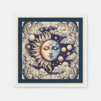 Céleste Vintage Demi-Soleil & Lune Bleu Jaune