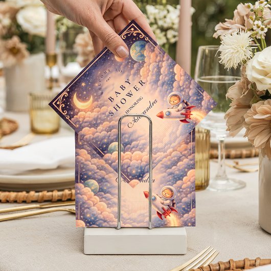 Serviette En Papier Celestial Astronaut Clouds Baby Shower