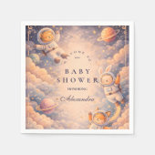 Serviette En Papier Celestial Astronaut Neutral Space Baby Shower (Devant)
