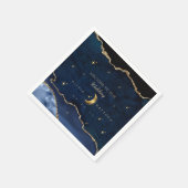 Serviette En Papier Celestial Blue Wedding Midnight Stars Moon  (Coin)
