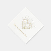 Serviette En Papier Celestial Gold Heart Wedding Napkins - Our Love (Coin)
