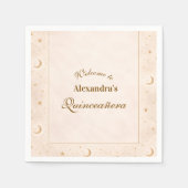 Serviette En Papier Celestial Gold Moon Quinceañera (Devant)