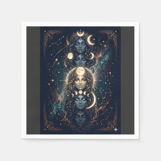 Serviette En Papier Celestial Moon Goddess Mystical (Devant)