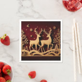 Serviette En Papier Celestial Reindeer Waltz – Golden Forest (En situation)