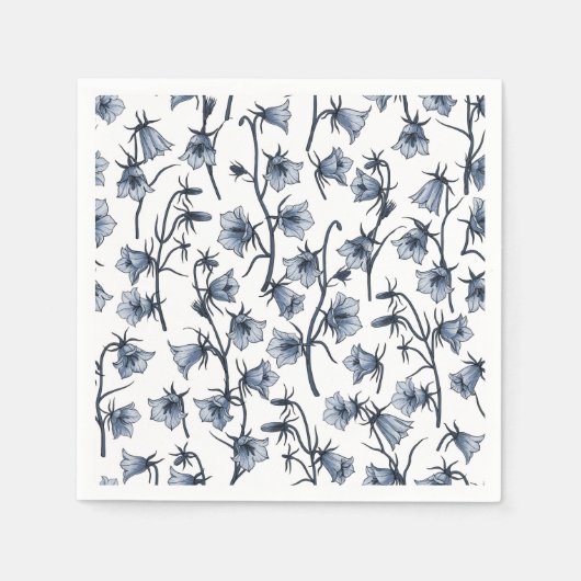 Serviette En Papier Cellules bleues, Cloches, Bellflowers (Devant)