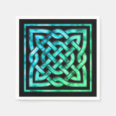Serviette En Papier Céltic Knot - Carré Livre Vert Napkins (Devant)