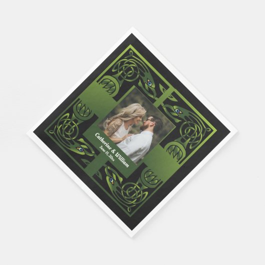 Serviette En Papier Celtique irlandais vert traditionnel (Coin)