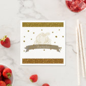Serviette En Papier Cendrillon Carriage Gold Parties scintillant Dots  (En situation)