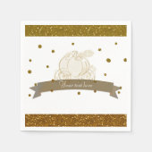 Serviette En Papier Cendrillon Carriage Gold Parties scintillant Dots  (Devant)