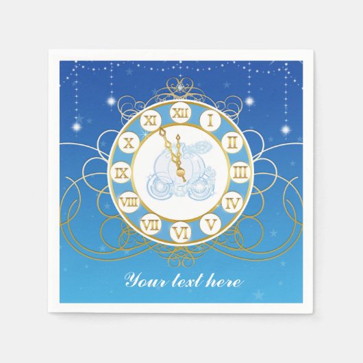 Serviette En Papier Cendrillon Presque minuit Blue Party Naples (Devant)