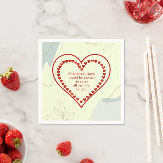 Serviette En Papier Cent Coeurs, Saint Valentin (En situation)